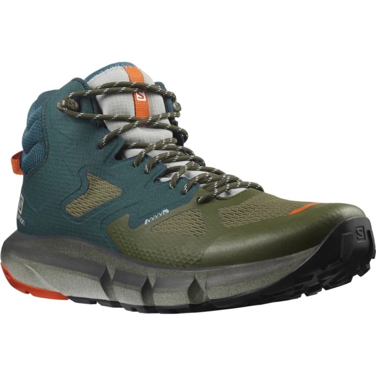 Green / Olive Salomon Predict Hike Mid GTX Men's Hiking Boots | PH 51849A